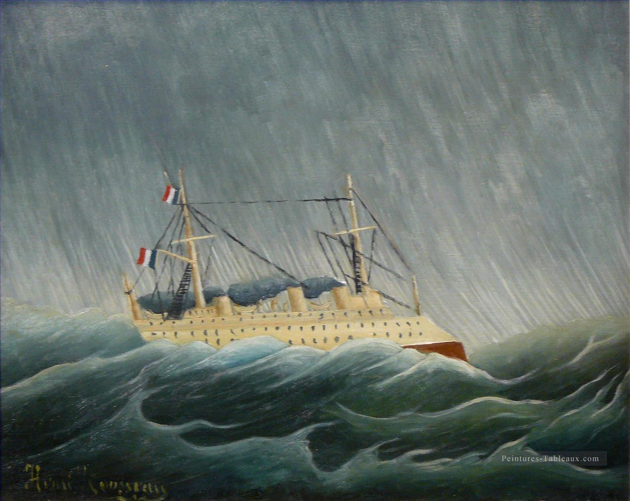 la tempête a jeté le vaisseau Henri Rousseau post impressionnisme Naive primitivisme Peintures à l'huile